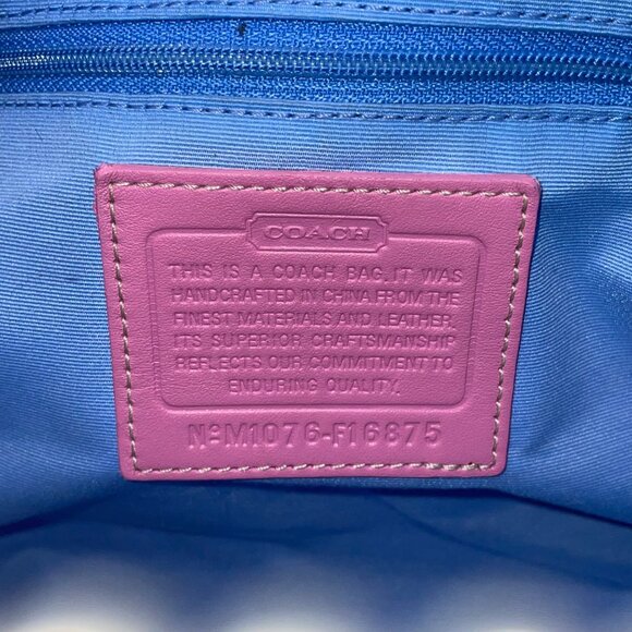 Coach Signature Tote with Pink and Multicolor Design - Picture 6 of 15